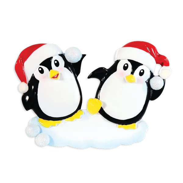 OR1318 - Penguin Snowball Couple Personalised Christmas Decoration