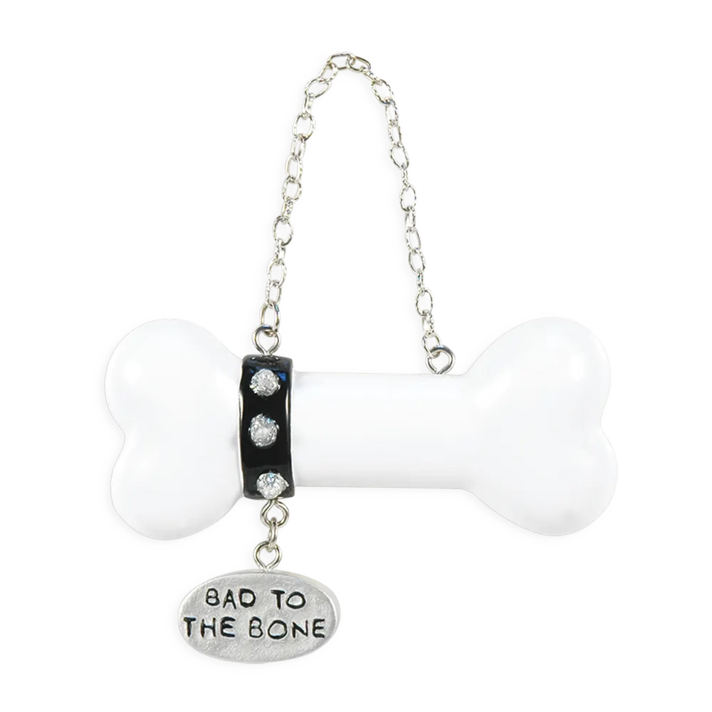 OR1336-B - Bad To The Bone (Black) Personalised Christmas Ornament