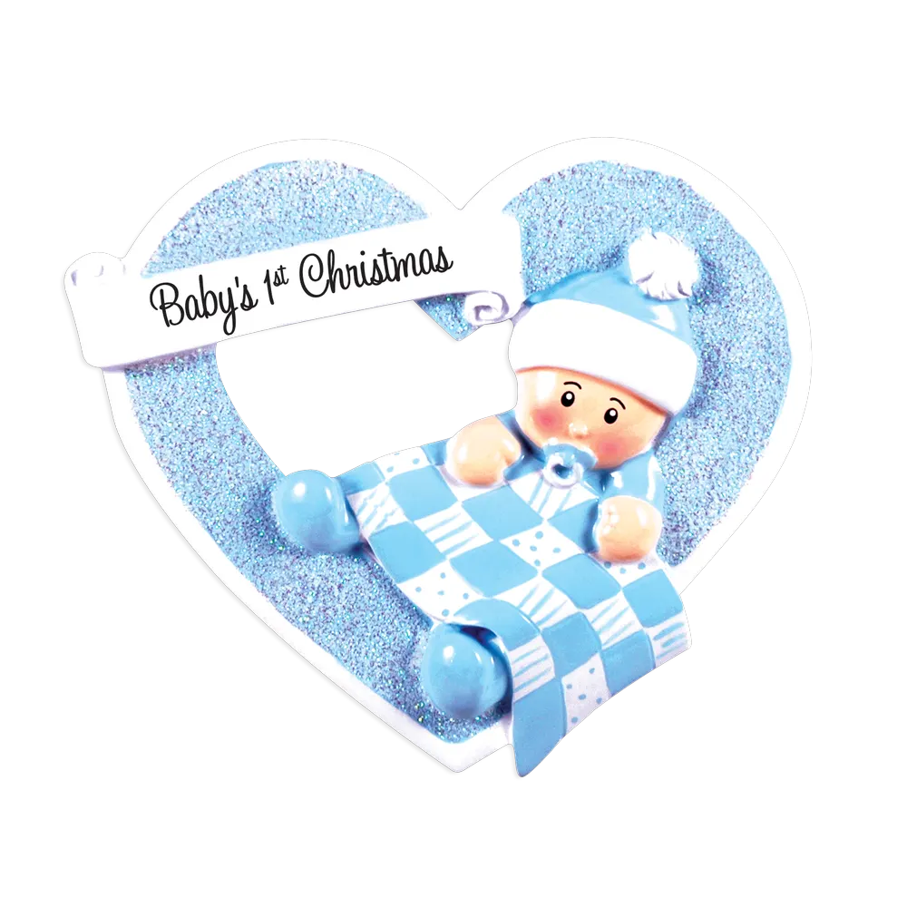 OR1339-B - Boy in Heart Personalised Christmas Decoration
