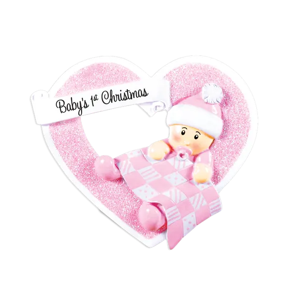 OR1339-P - Girl in Heart Personalised Christmas Decoration