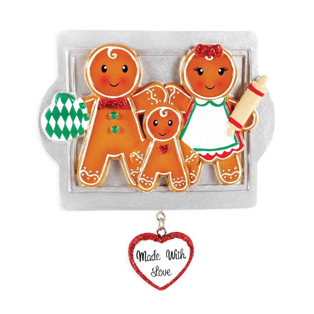 OR1345-3 - Made W/Love Family of 3 Personalised Christmas Decoration