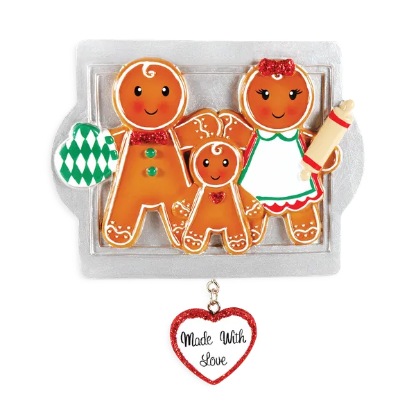 OR1345-3 - Made W/Love Family of 3 Personalised Christmas Decoration
