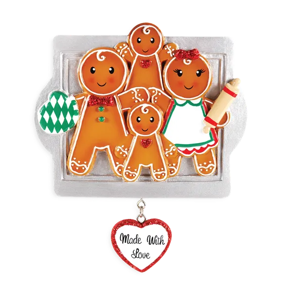 OR1345-4 - Made W/Love Family of 4 Personalised Christmas Decoration