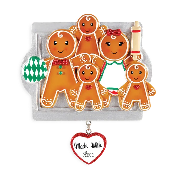 OR1345-5 - Made W/Love Family of 5 Personalised Christmas Decoration