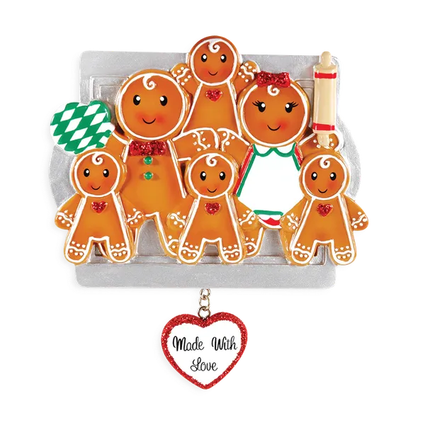 OR1345-6 - Made W/Love Family of 6 Personalised Christmas Decoration
