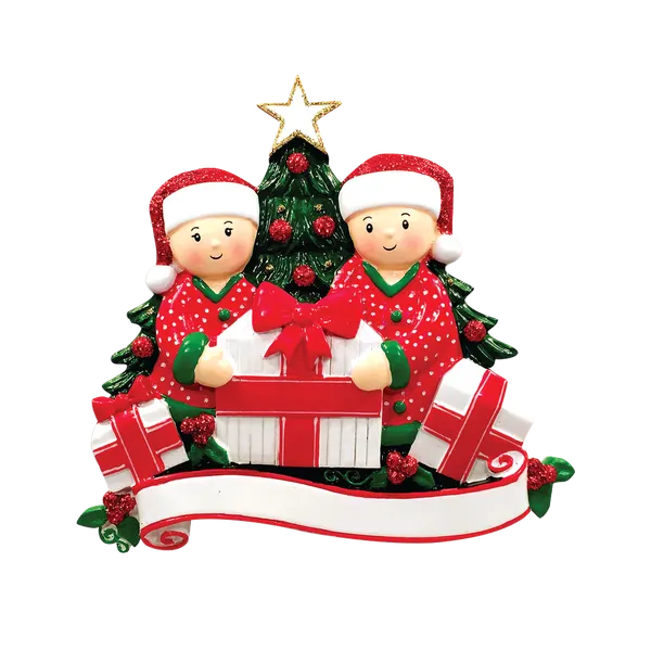OR1523-2 - Opening Presents (Couple) Christmas Ornament