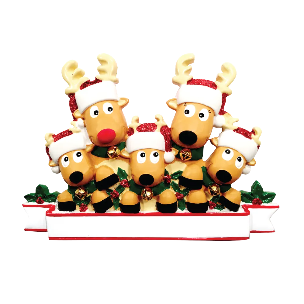 OR1527-5 - New Reindeer (Family of 5) Christmas Ornament