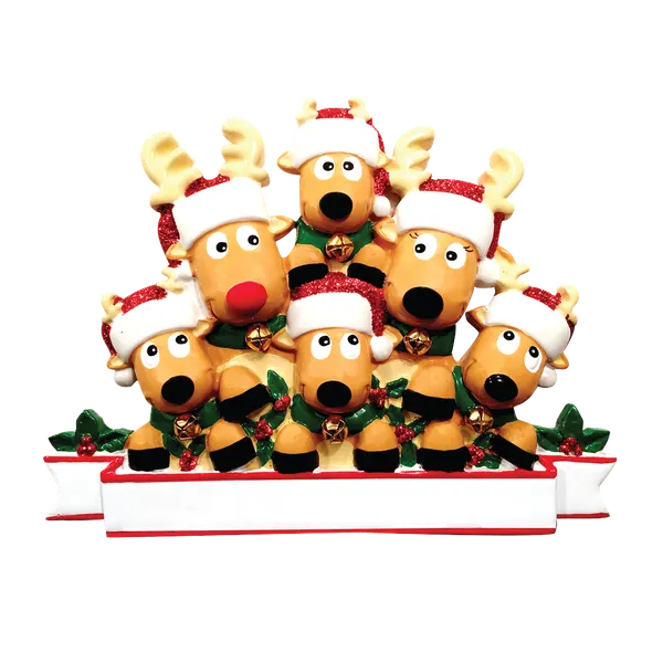 OR1527-6 - New Reindeer (Family of 6) Christmas Ornament