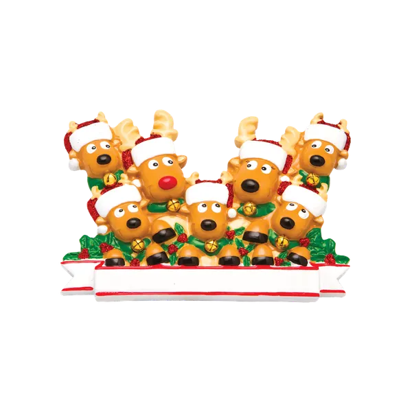 OR1527-7 - New Reindeer (Family of 7) Christmas Ornament