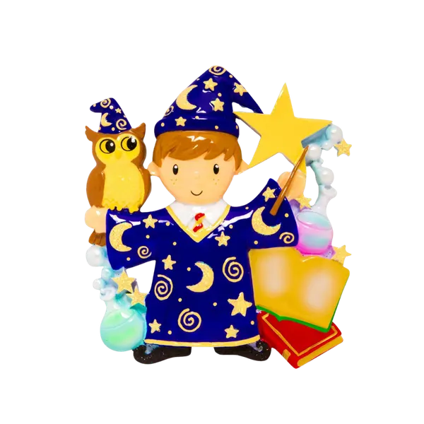 OR1584-BOY - Wizard Boy Personalised Christmas Decoration