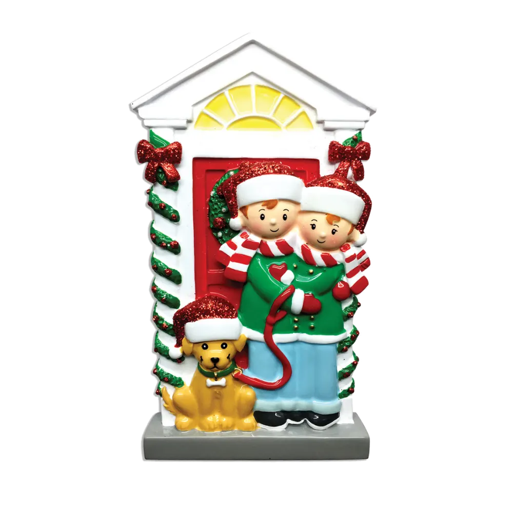 OR1611-2 - Couple With Dog Christmas Ornament