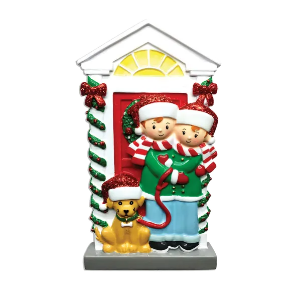 OR1611-2 - Couple With Dog Christmas Ornament