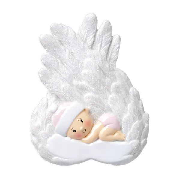 OR1648-G - Baby Girl Angel Personalised Christmas Decoration