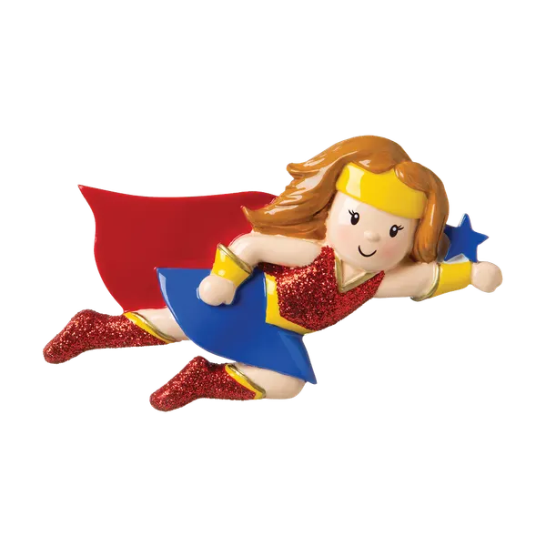 OR1664 - Super Hero Girl Personalised Christmas Decoration