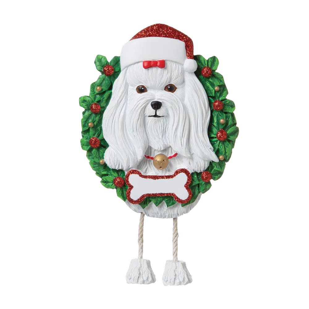OR1712-MA - Maltese (Pure Breed) Personalised Christmas Decoration