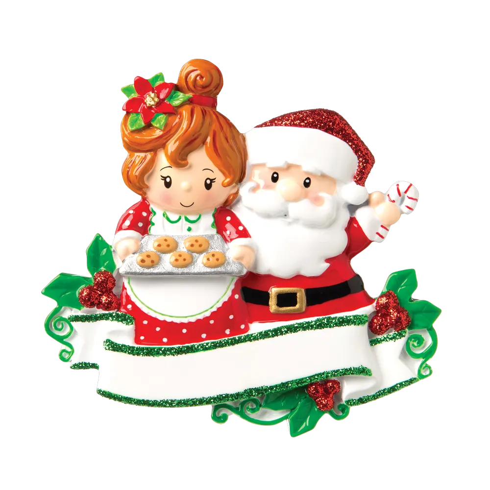 OR1790-2 - Santa & Mrs Claus Personalised Christmas Decoration