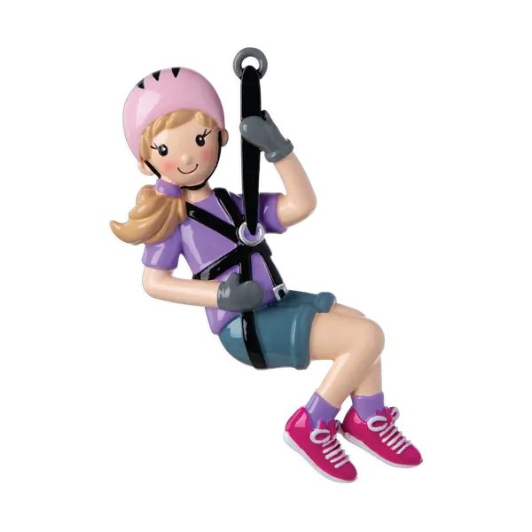OR1930-G - Zip Line (Girl) Personalised Christmas Decoration