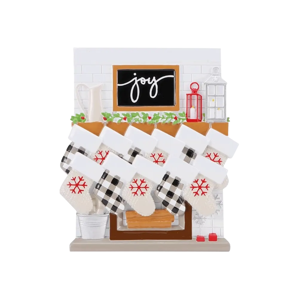 OR2030-11 - Fireplace Mantle Family of 11 Personalised Christmas Decoration