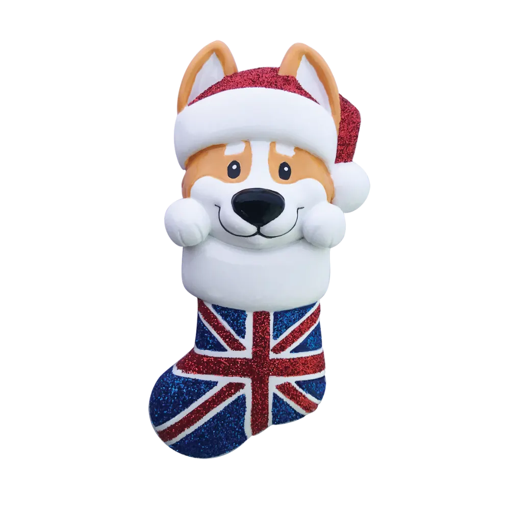 OR2169 - Corgi in Stocking Personalised Christmas Decoration