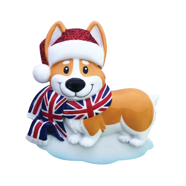 OR2170 - Corgi in Scarf Personalised Christmas Decoration