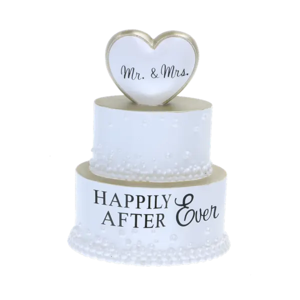 OR2202 - Wedding Cake W/Heart Personalised Christmas Decoration