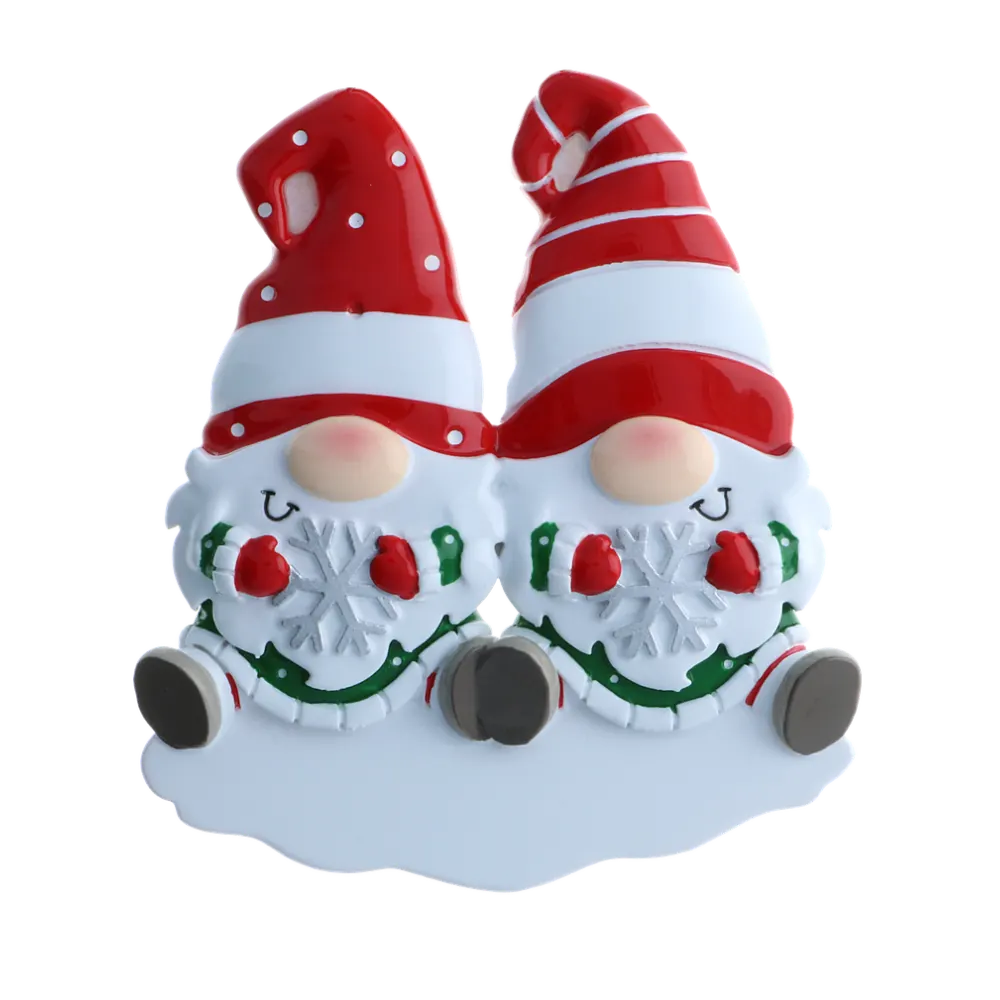 OR2221-2 - Gnome Family of 2 Personalised Christmas Decoration