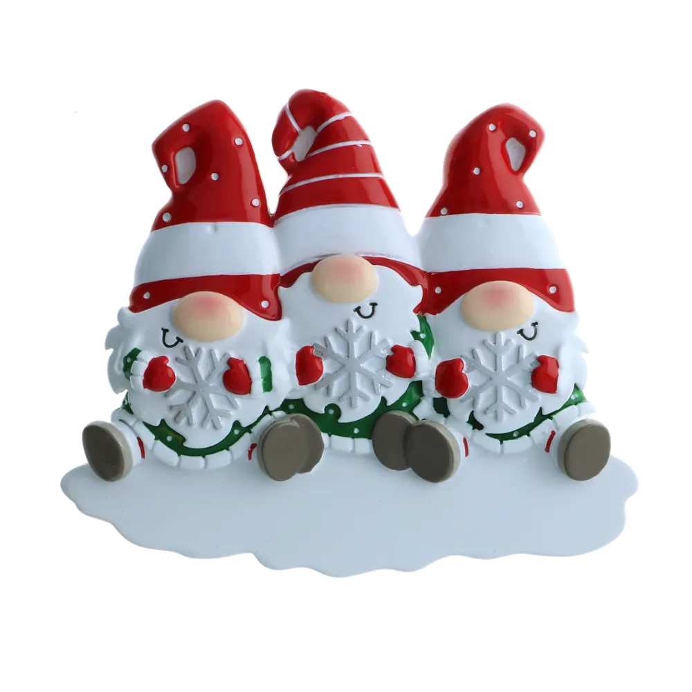 OR2221-3 - Gnome Family of 3 Personalised Christmas Decoration