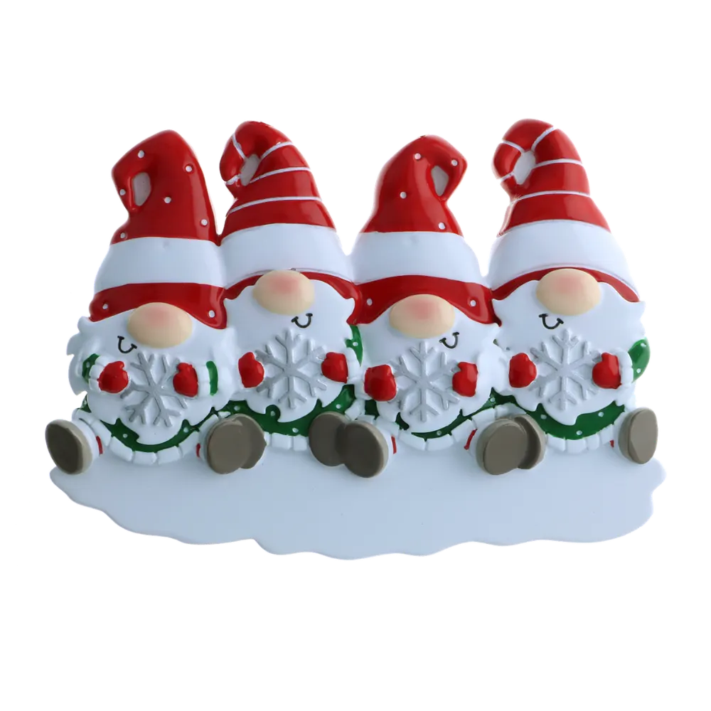 OR2221-4 - Gnome Family of 4 Personalised Christmas Decoration