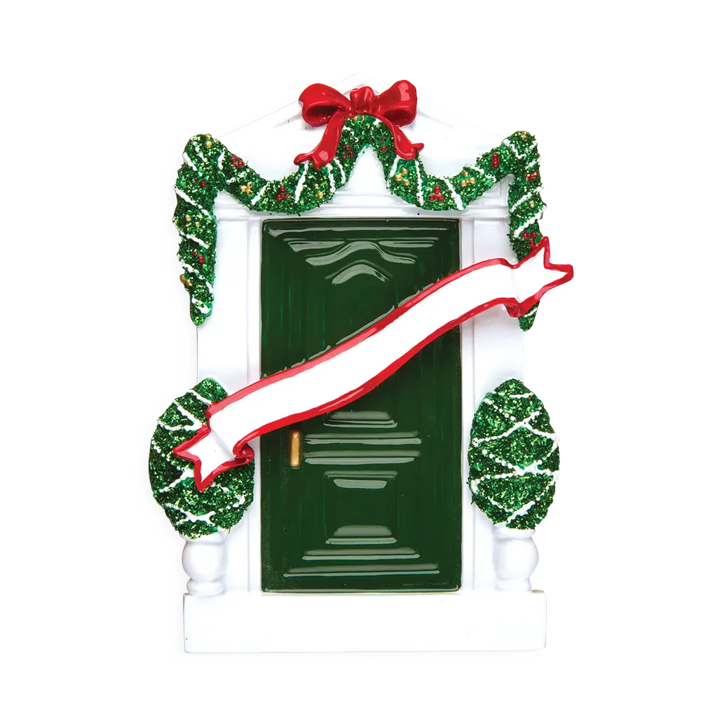 OR229-G - Green Door Personalised Christmas Decoration