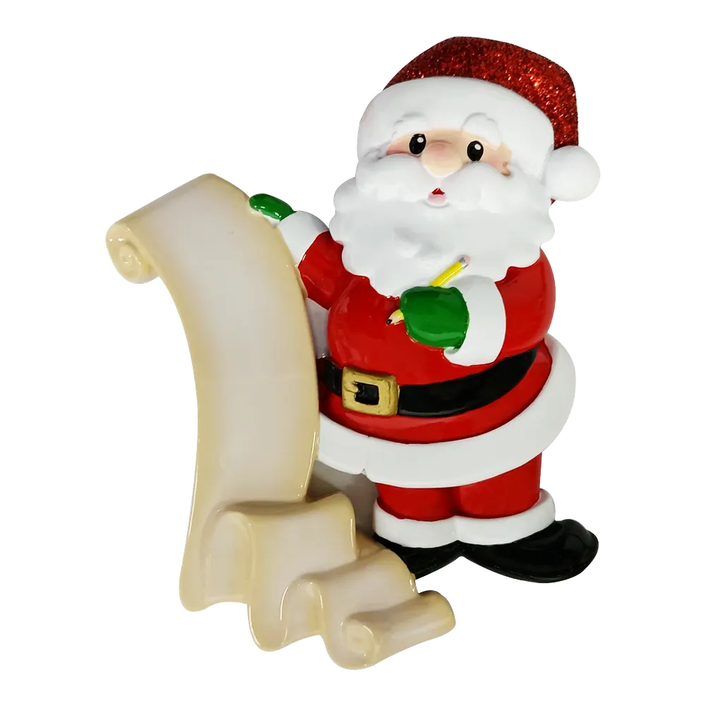 OR2312 - Santa with Xmas List Personalised Christmas Decoration