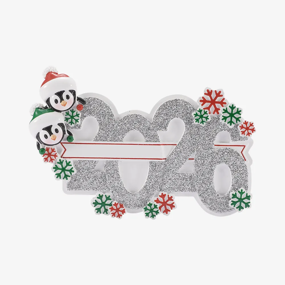 OR2350-2 - 2026 Family of 2 Personalised Christmas Ornament