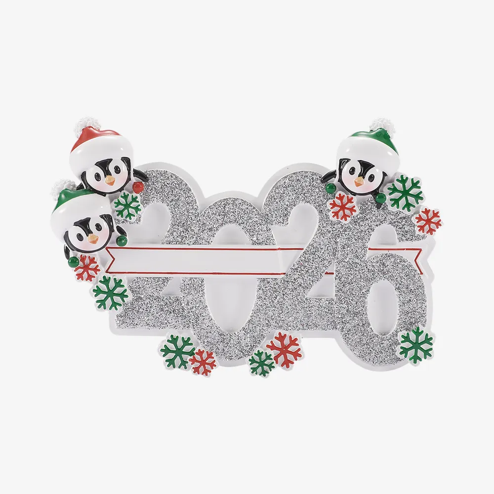 OR2350-3 - 2026 Family of 3 Personalised Christmas Ornament