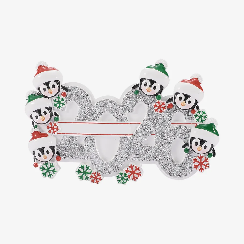 OR2350-6 - 2026 Family of 5 Personalised Christmas Ornament