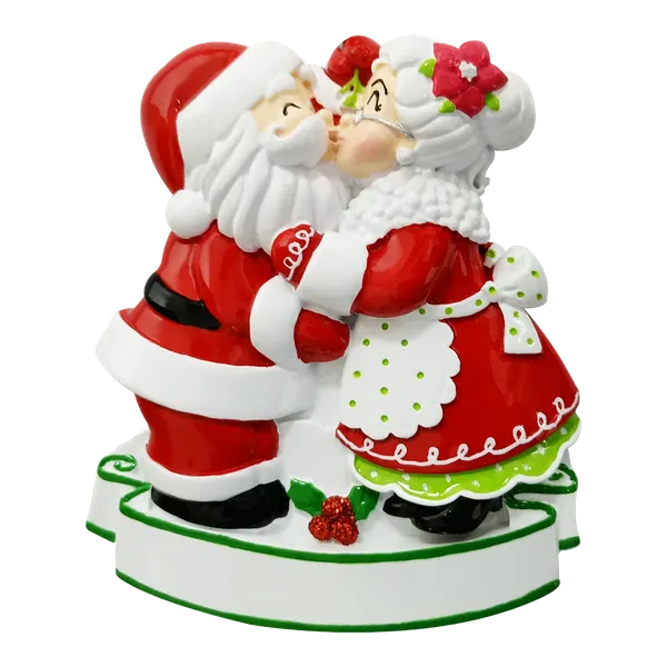 OR2391 - Mr. And Mrs. Clause Kissing Personalised Christmas Decoration