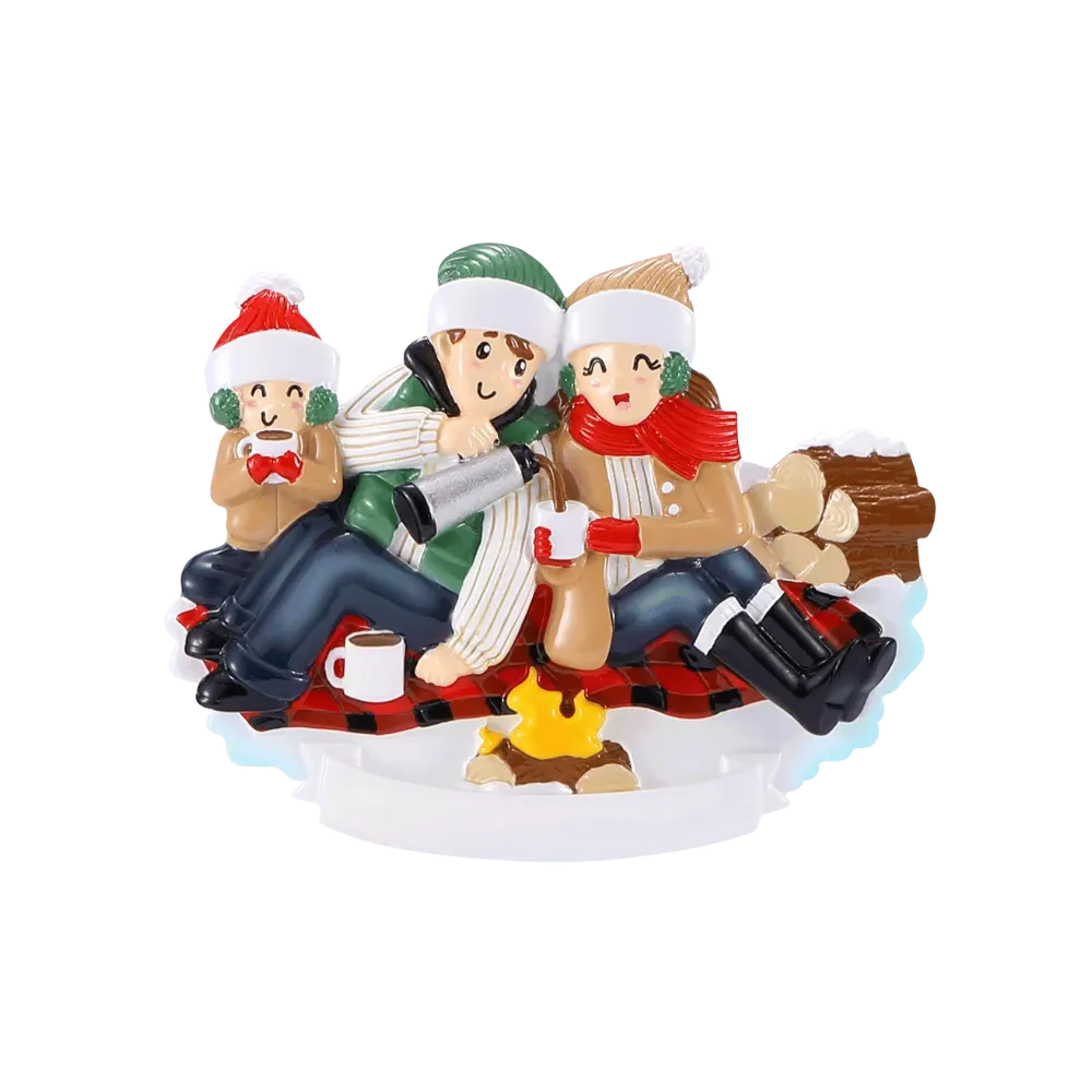 OR2472-3 - Christmas Picnic (Family of 3) Personalised Christmas Decoration