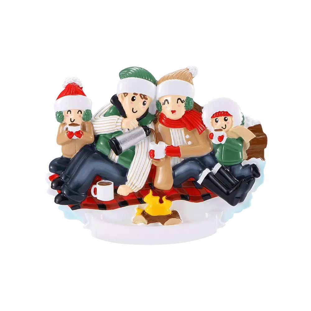 OR2472-4 - Christmas Picnic (Family of 4) Personalised Christmas Decoration