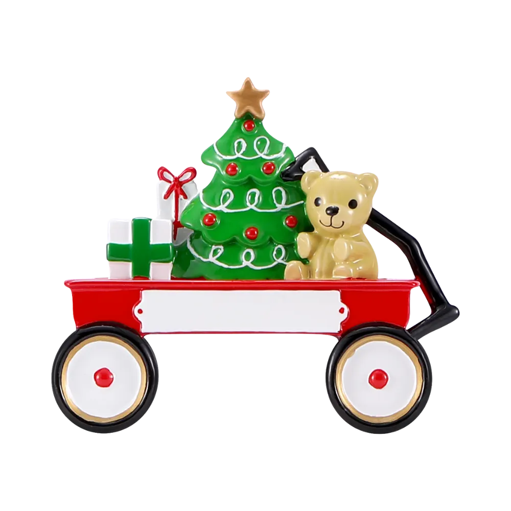 OR2484 - Red Wagon (3D) Personalised Christmas Decoration