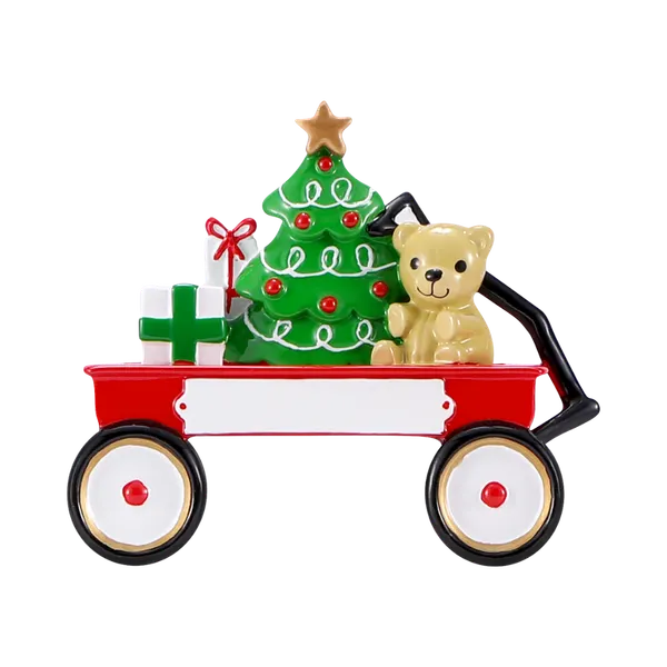 OR2484 - Red Wagon (3D) Personalised Christmas Decoration