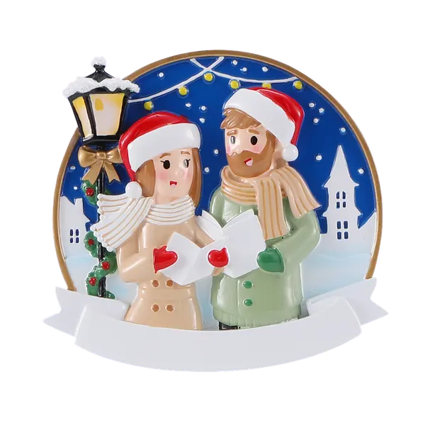 OR2509 - Caroling Couple Personalised Christmas Decoration