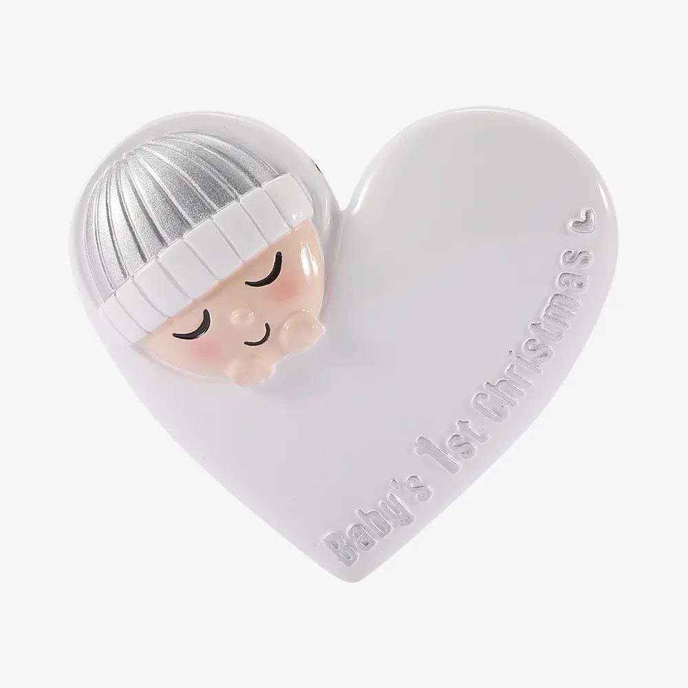 OR3094-S - Cute Baby with Cap in Heart - Silver