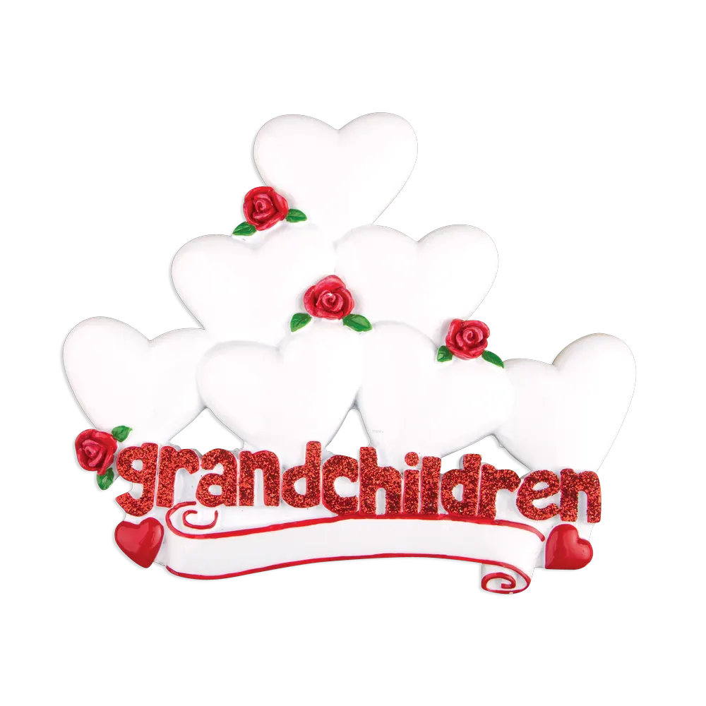 OR529-7 - Grandchildren With Seven Hearts Personalised Christmas Decoration