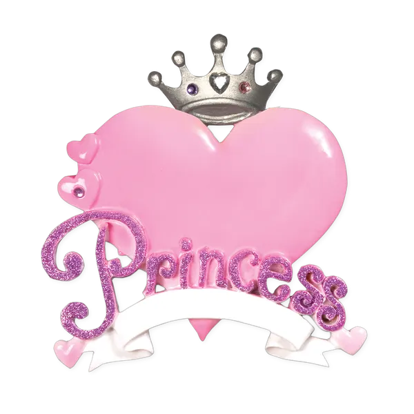 OR610 - Princess Heart Personalised Christmas Decoration
