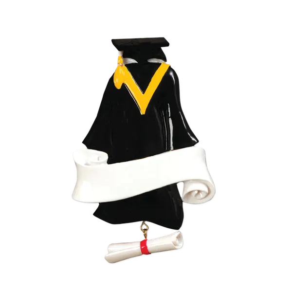 OR789 - Graduation Cap & Gown Personalised Christmas Ornament