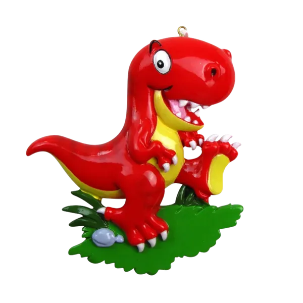 OR816-RED - T-Rex Dinosaur Personalised Christmas Decoration