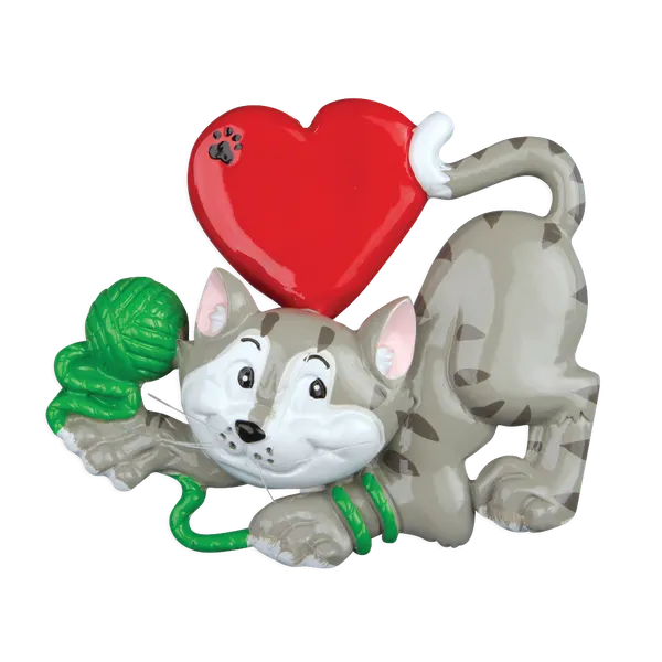 OR854 - Cat Lover Ornament (Grey)