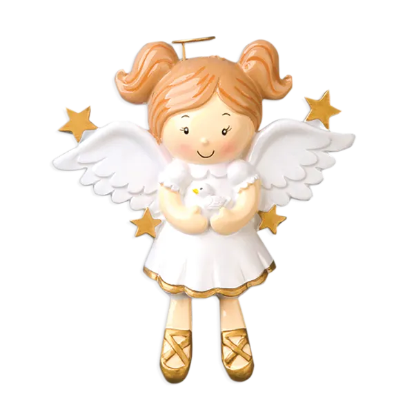 OR907 - Angel With Dove Personalised Christmas Decoration