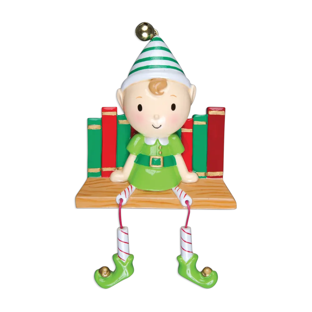 OR929 - Elf On Books Personalised Christmas Decorations