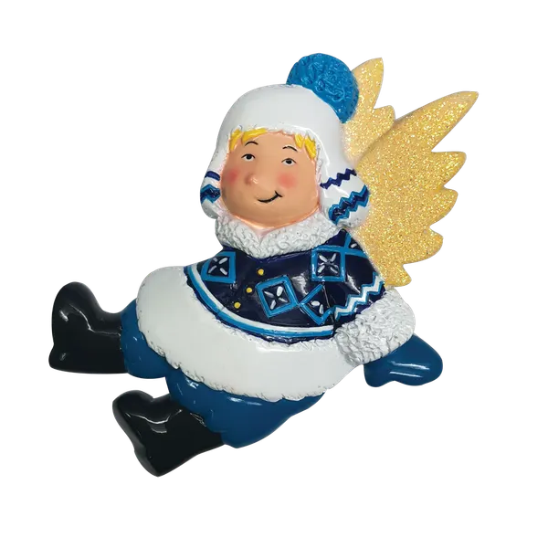 P18-03-022 - Angel in Winter Suit Personalised Christmas Decoration