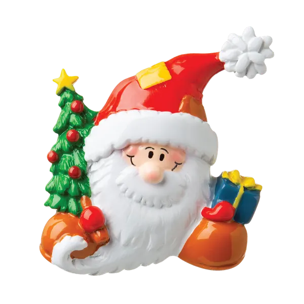 P18-03-042 - Santa Face in Cap Personalised Christmas Decoration