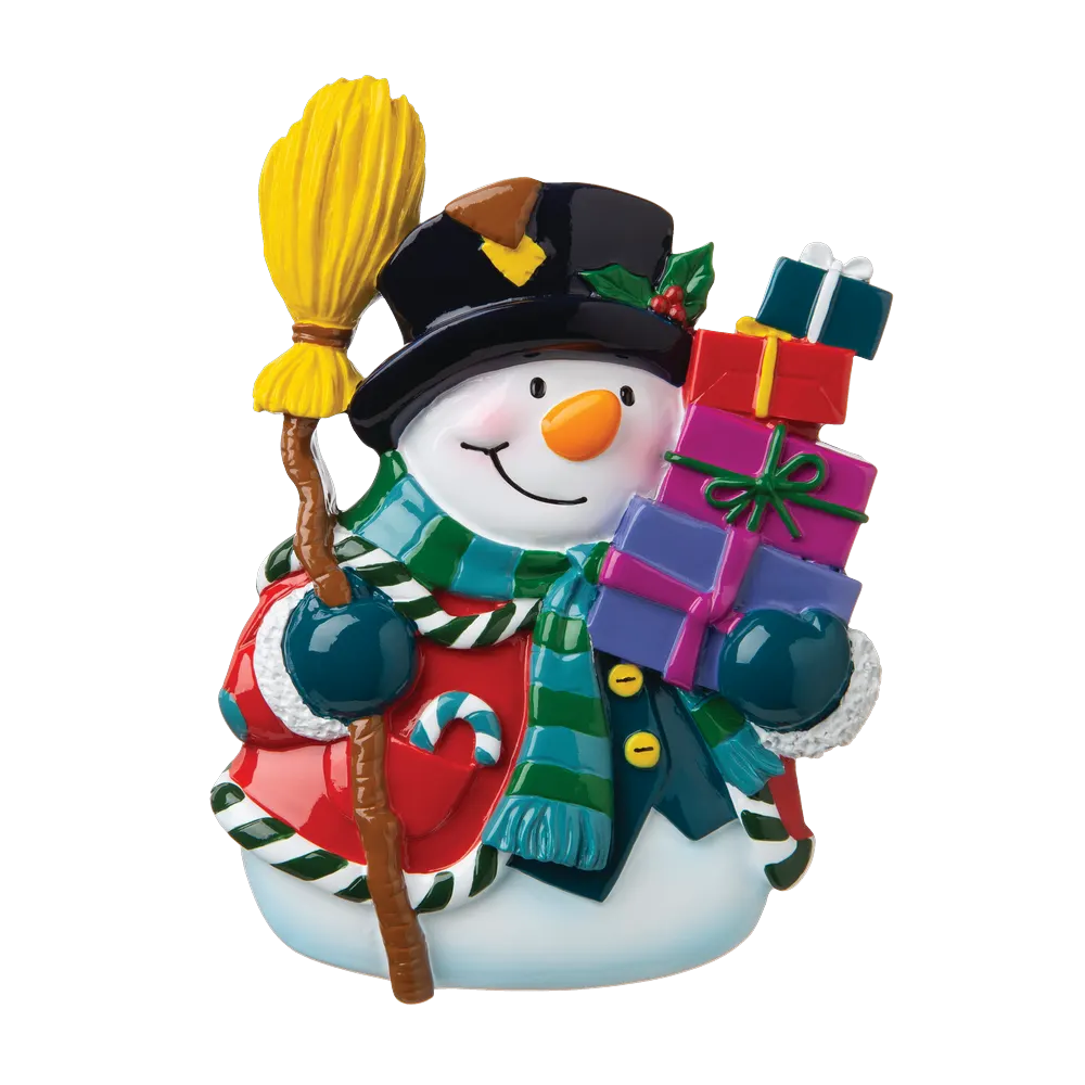 P18-03-081 - Snowman With Presents Personalised Christmas Decoration